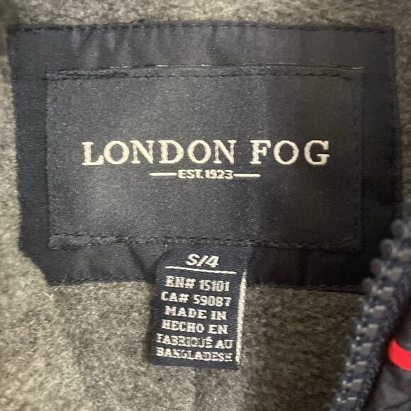 London Fog Kids Navy Sherpa Lined Hooded Winter Jacket Size 4 - Picture 13 of 13